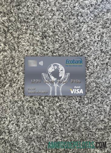 Congo Ecobank Bank Visa Cartão de Débito Photolook Front exemplo